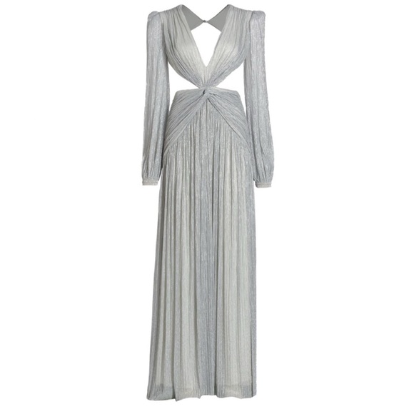PatBO Dresses & Skirts - PatBO NWT Silver Long Sleeve Gown Wedding Guest Dress or Special Occassion